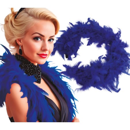 Boa azul plumas 40 gr años 20 charleston- El Informal Santander