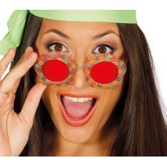 Gafas hippie flor flower power 16215 gui. Disfraces baratos online