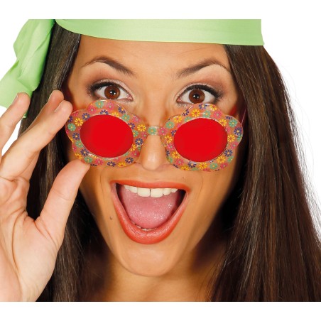 Gafas hippie flor flower power 16215 gui. Disfraces baratos online