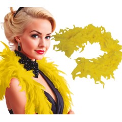 Boa amarilla plumas 40 gr fina años 20 charleston- El Informal Santander