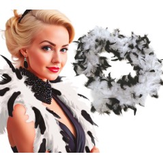 Boa blanca y negra plumas 40 gr años 20 charleston- El Informal Santander