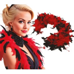 Boa roja y negra plumas 40 gr y 180 cm años 20 charleston- El Informal Santander