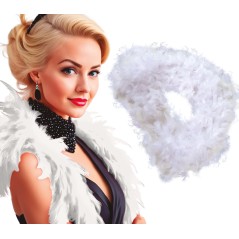 Boa blanca plumas 40 gr 180 cm años 20 charleston- El Informal Santander