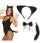 Conjunto gatita diadema pajarita cola