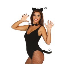 Conjunto gatita diadema pajarita cola