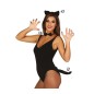 Conjunto gatita diadema pajarita cola