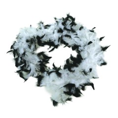 Boa blanca y negra plumas 40 gr años 20 charleston- El Informal Santander