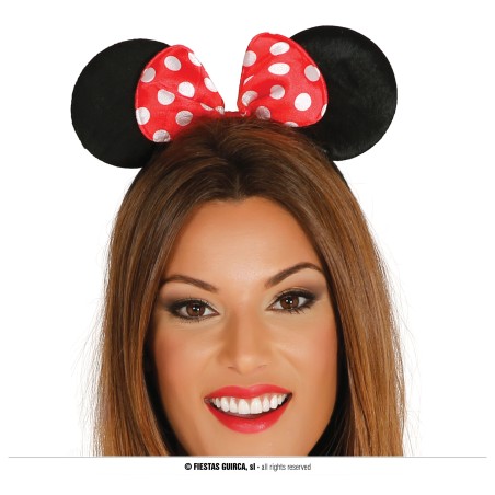 Diadema ratoncita tela con lazo minnie mouse 16574-El Informal