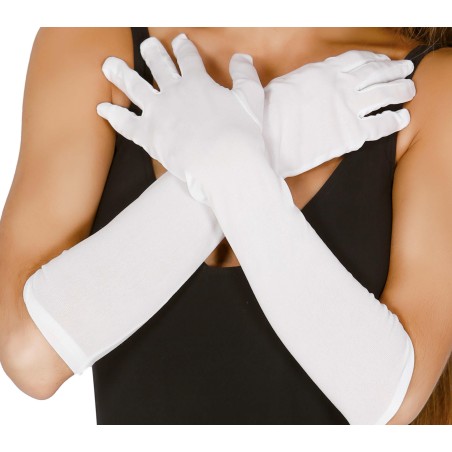 Guantes blancos 42 cm largos-El Informal Santander