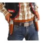 Cartuchera marron doble con 2 pistolas vaquero