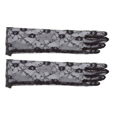 Guantes calados de encaje negro 38 cm-El Informal Santander