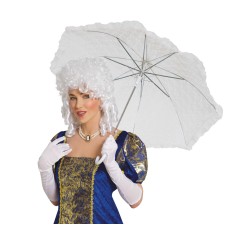 Sombrilla blanca de encaje epoca 60 cm