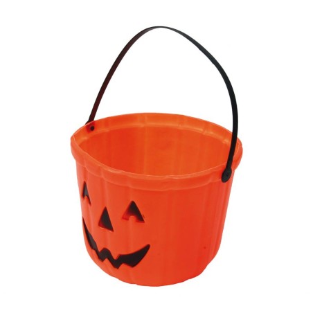 Cubo cesto calabaza recogecaramelos 20 cm