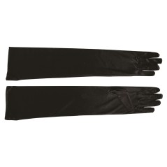 Guantes negros satinados 51 cm largos-El Informal Santander