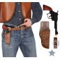 Cartuchera vaquera marron con pistola de 24 cm
