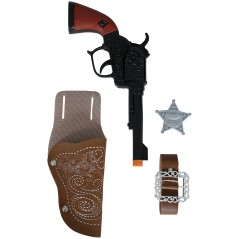 Cartuchera vaquera marron con pistola de 24 cm-El Informal Santander