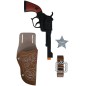 Cartuchera vaquera marron con pistola de 24 cm