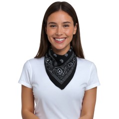 Pañuelo vaquero negro oeste o motero