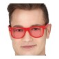 Gafas pasta rojas con cristales rojos