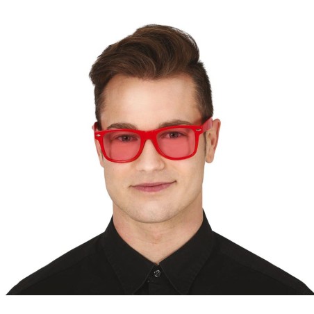 Gafas pasta rojas con cristales rojos