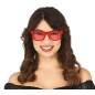 Gafas pasta rojas con cristales rojos