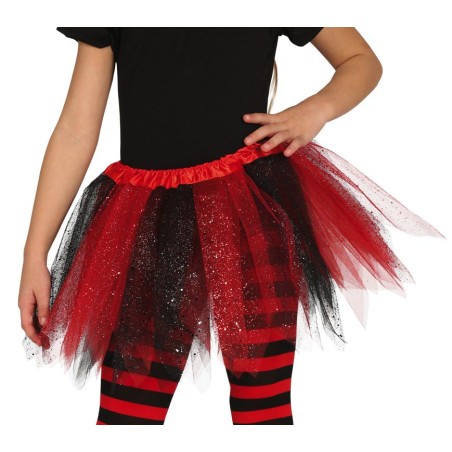 Tutu infantil rojo y negro 31 cm infantil