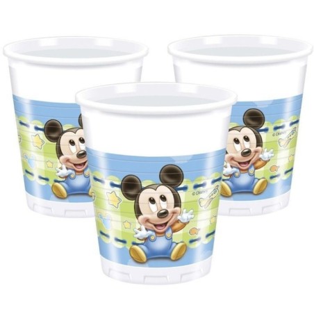 Vasos Mickey mouse bebe 8 unid. 200 ml