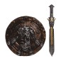 Escudo vikingo o medieval con espada