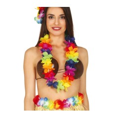 Collar hawaiano multicolor barato para fiesta