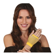 Guantes malla amarillo rejilla cortos 11 cm
