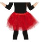 Tutu infantil rojo con brillantina para niña 30 cm