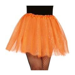 Tutu naranja con brillantina glitter 40 cm