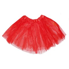 Tutu infantil rojo con brillantina para niña 30 cm-El Informal Santander