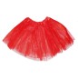 Tutu infantil rojo con brillantina para niña 30 cm