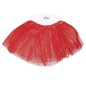 Tutu infantil rojo con brillantina para niña 30 cm