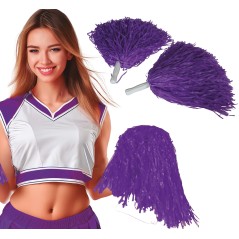 Pom pom morados 2 unidades 80 gr animadora-El Informal Santander