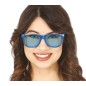 Gafas pasta azules con cristales azules