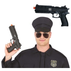Pistola policia 28 cm negra juguete-El Informal Santander