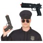 Pistola policia 28 cm negra juguete