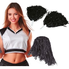 Pom pom negros 2 unidades 80 gr animadora-El Informal Santander