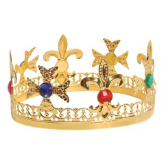 Corona de rey mago metalica en color dorado deluxe-El Informal