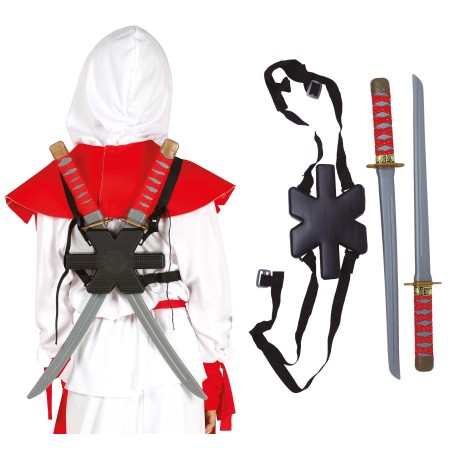 Porta espadas para la espalda ninja samurai con 2 espadas-El Informal Santander