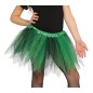 Tutu infantil bruja negro y verde con brillantina para niña 30 cm