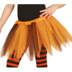 Tutu infantil brillante naranja y negro 30 cm infantil-El Informal Santander