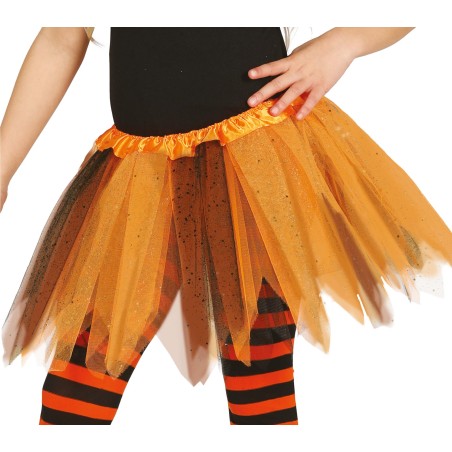 Tutu infantil brillante naranja y negro 30 cm infantil-El Informal Santander