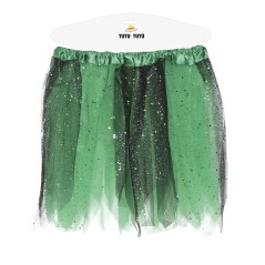 Tutu infantil bruja negro y verde con brillantina para niña 30 cm-El Informal Santander