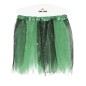 Tutu infantil bruja negro y verde con brillantina para niña 30 cm