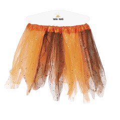 Tutu infantil brillante naranja y negro 30 cm infantil-El Informal Santander