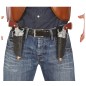 Cartuchera vaquera negra doble con pistolas de 24 cm