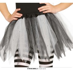 Tutu infantil brillante blanco y negro 30 cm infantil-El Informal Santander